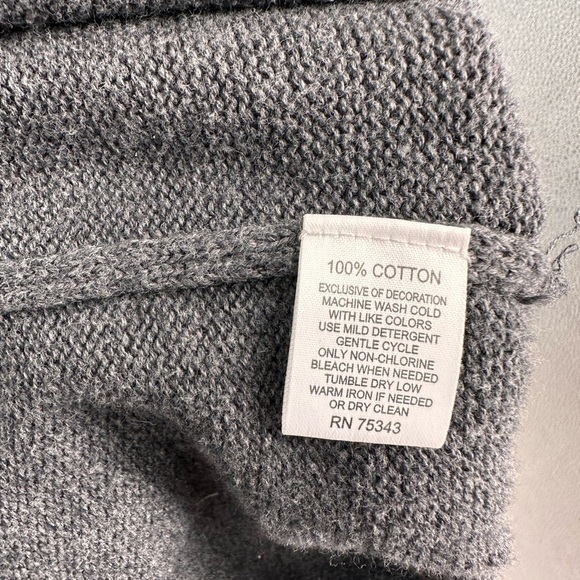 Arbor Way Zip Up Men's Cotton Sweater Gray 100% cotton - Picture 4 of 4